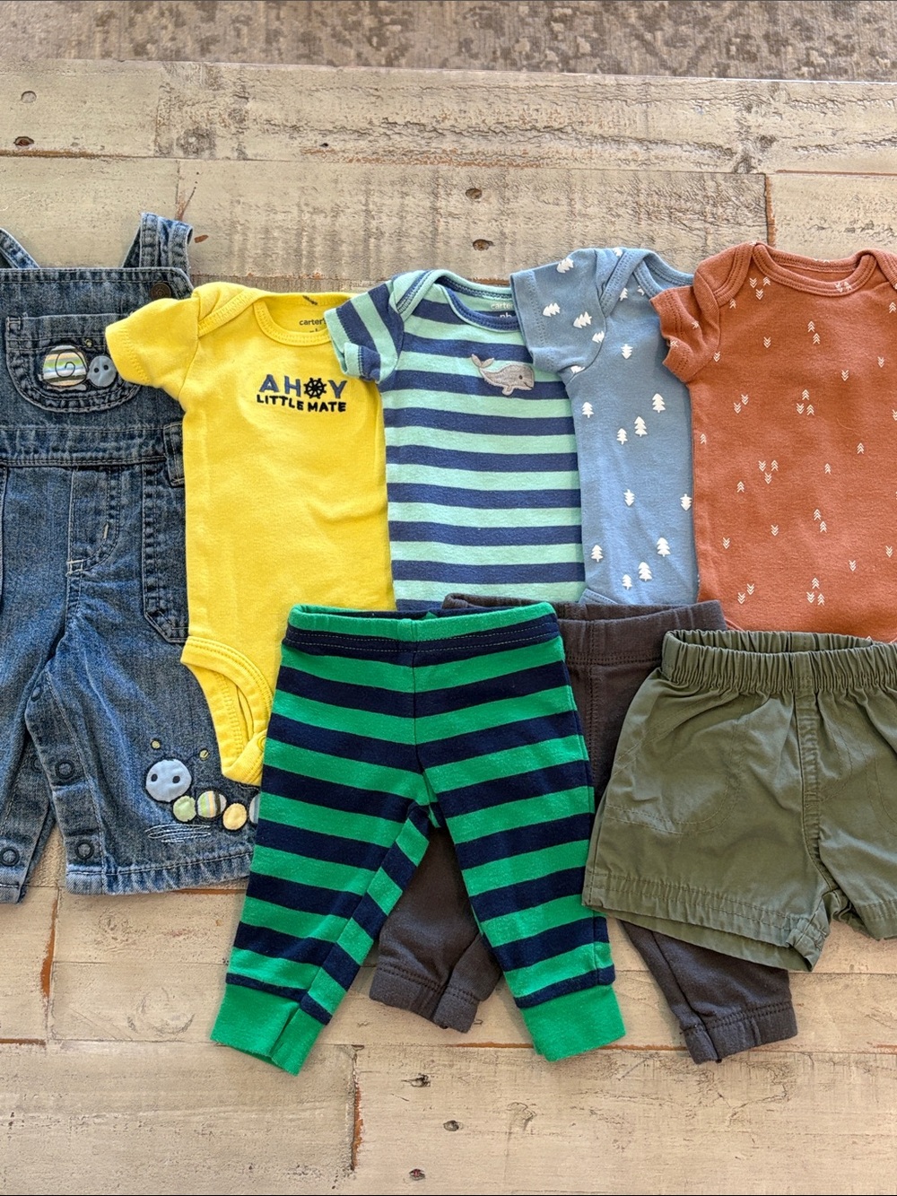Carter’s Nautical Outdoors 8 Piece Newborn Capsule  Wardrobe Baby Clothes Bundle